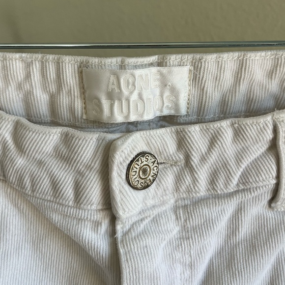 ACNE STUDIOS | Relaxed Cropped 'Pop Cord White' Corduroy Jeans | Size 38 (US 10) - Picture 5 of 10